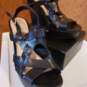 Guess black wedge sandel size 8